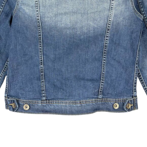 Bien Bleu Women's Blue Faded Wash Denim Jacket With Button Front Size XS - Picture 6 of 12